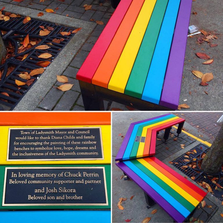 Town of Ladysmith Paints Bench to Honour Fallen Residents