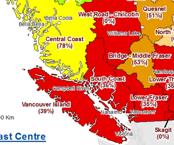 Snow pack even worse than last year on Vancouver Island, more summer drought likely