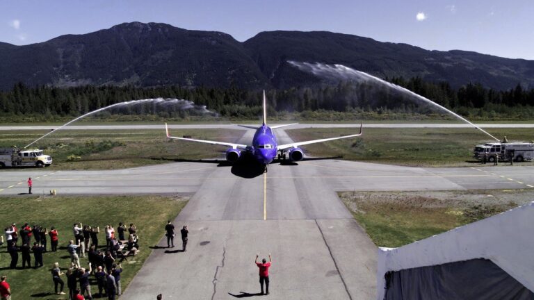 First of 10 passenger liners to be converted to air tankers arrives on Island