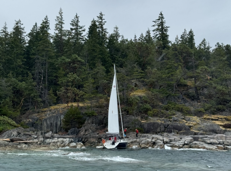 Sailor rescued after surviving five hours overboard near Cortes Island