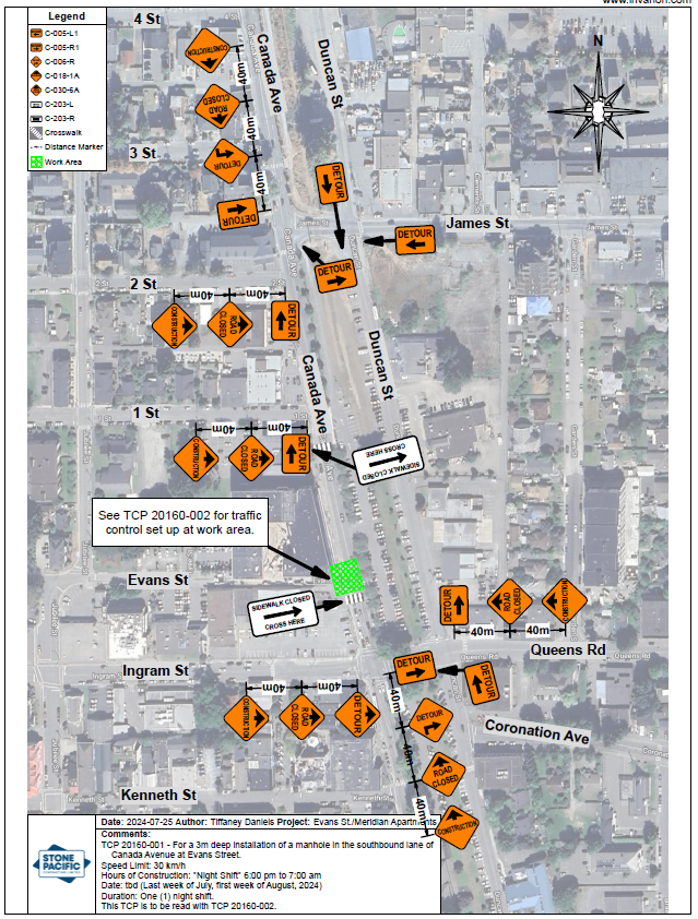 City of Duncan closes Canada Avenue to install utilities 