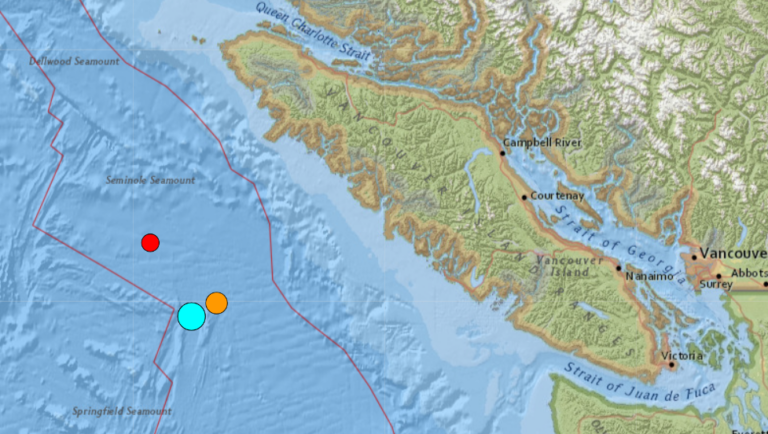 UPDATE: Three notable earthquakes off Island’s West Coast Thursday morning